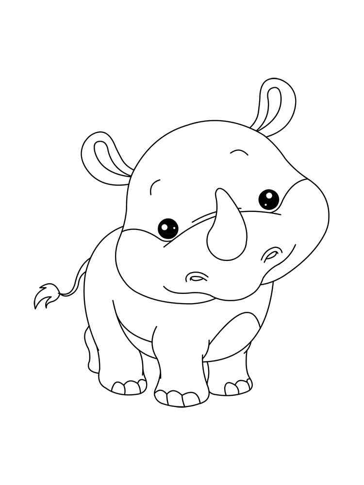 Cute Rhino coloring page