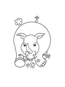 Funny Rhino coloring page