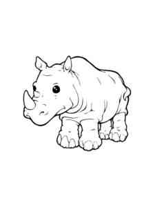 Asian one-horned Rhinoceros coloring page