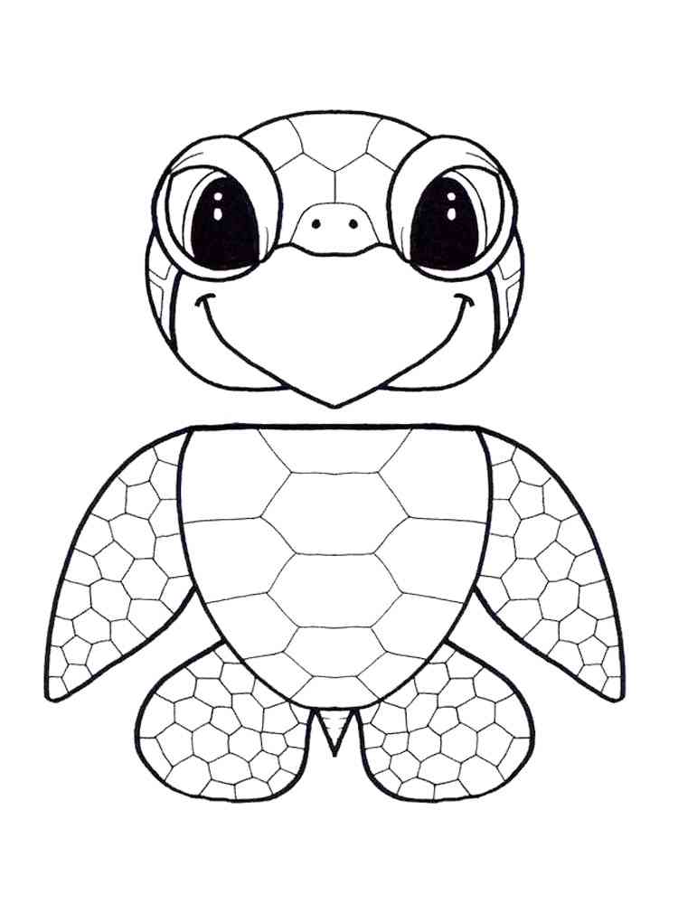 Cute Little Sea Turtle coloring page