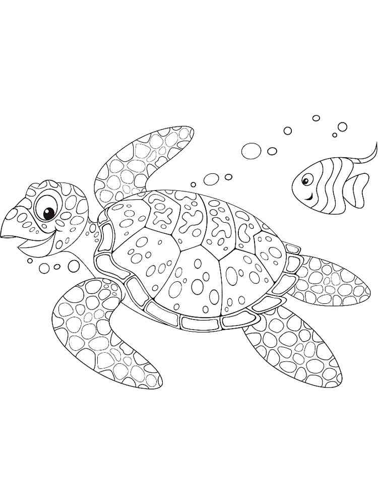 Swimming Sea Turtle coloring page