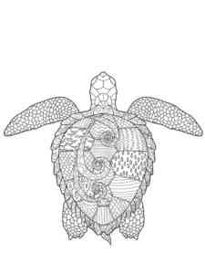 Sea Turtle Antistress 3 coloring page