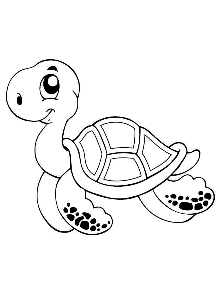 Happy Sea Turtle coloring page