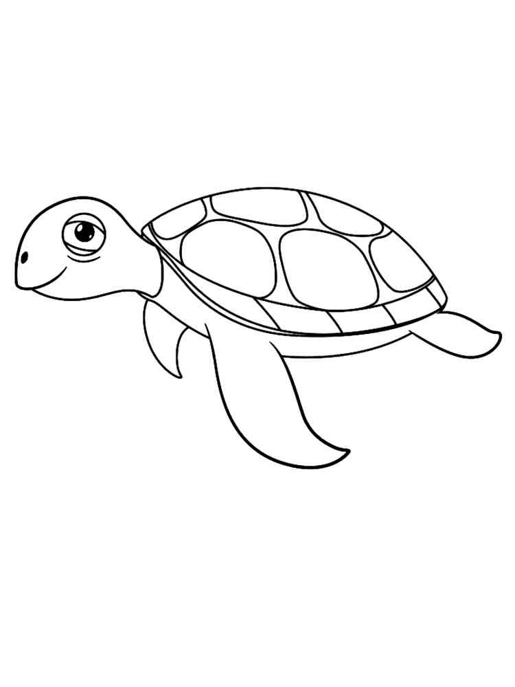 Sad Sea Turtle coloring page