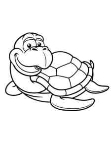 Funny Sea Turtle coloring page