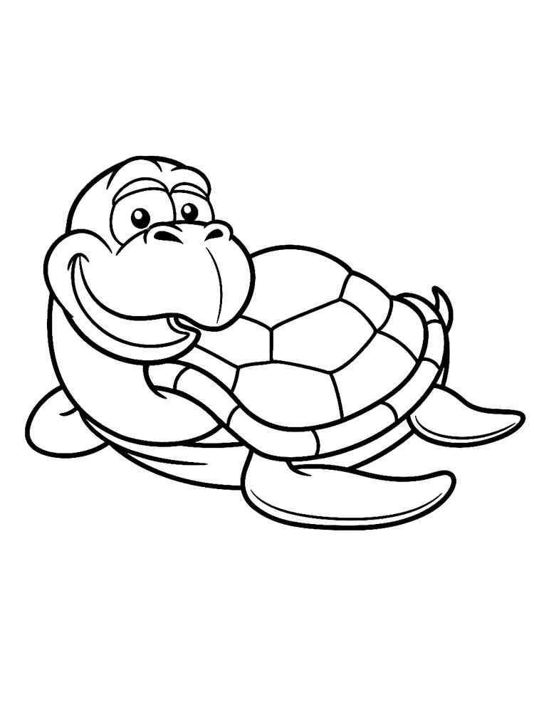 Funny Sea Turtle coloring page