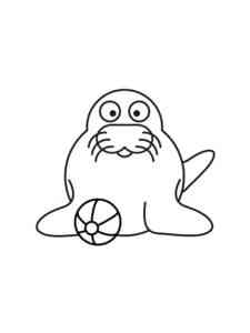 Seal with Ball coloring page