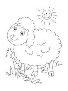 Easy Cartoon Sheep coloring page
