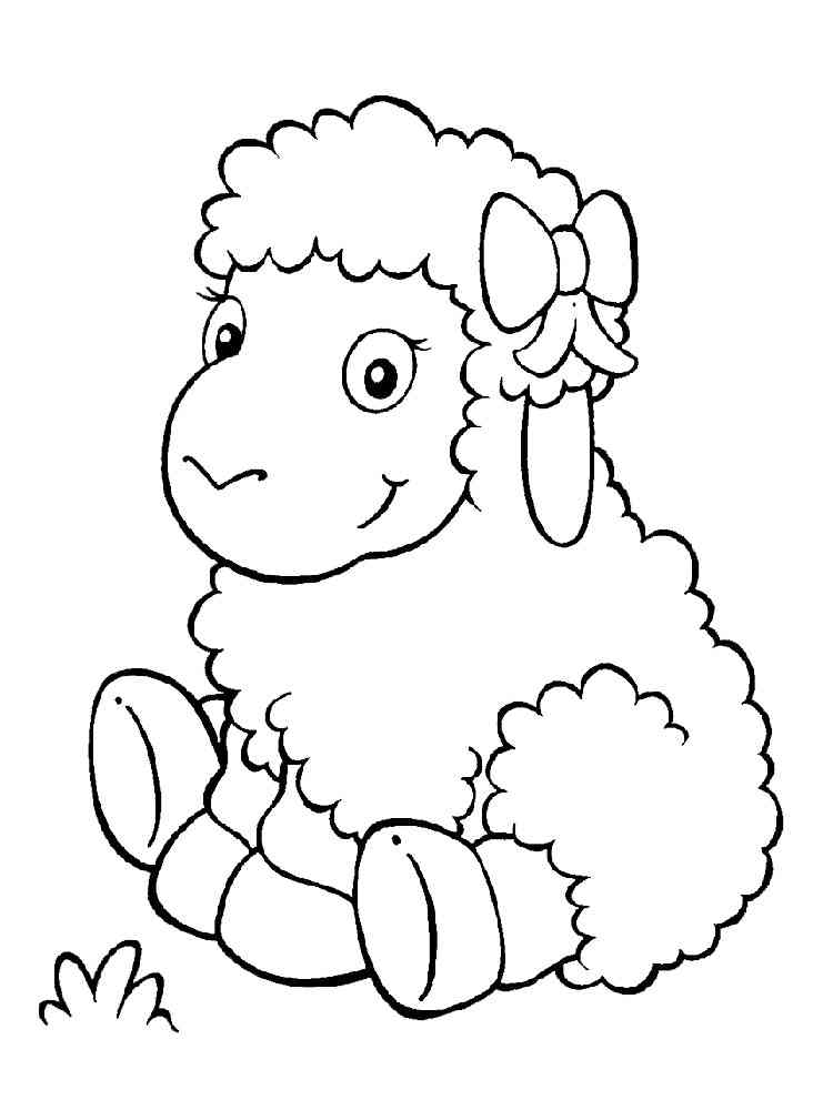 Sheep sitting coloring page