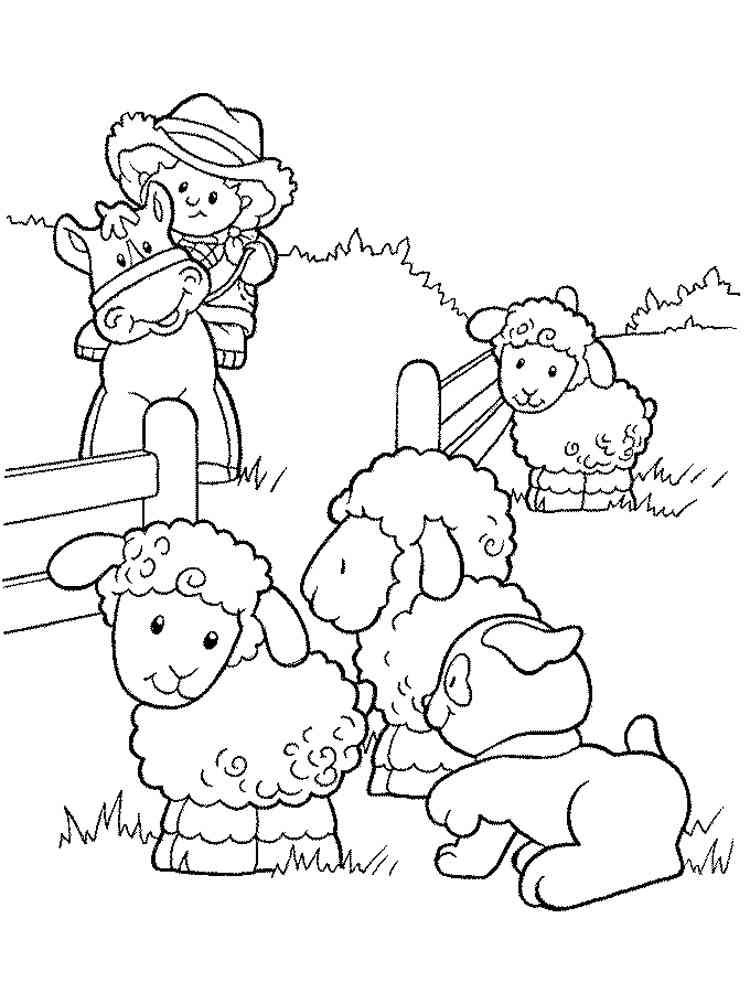 Little Sheep on the Farm coloring page