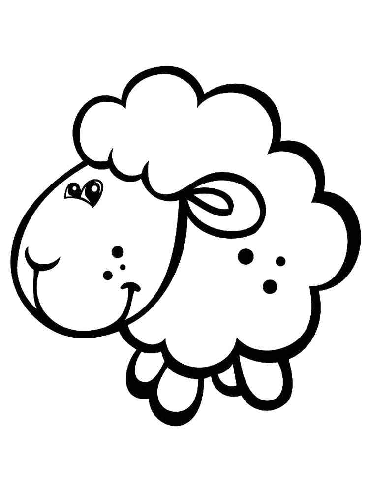 Funny Little Sheep coloring page
