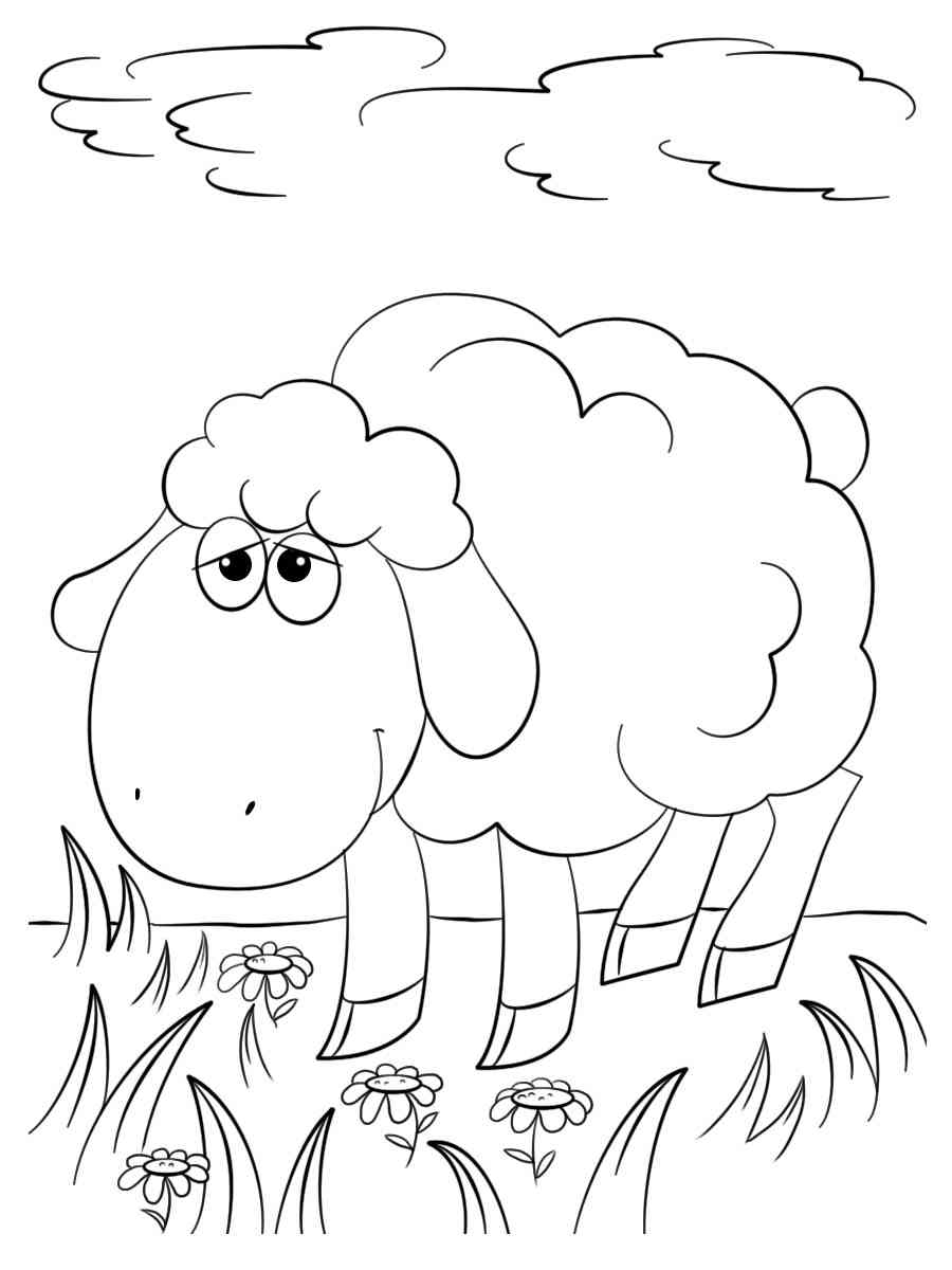 Sad Sheep coloring page
