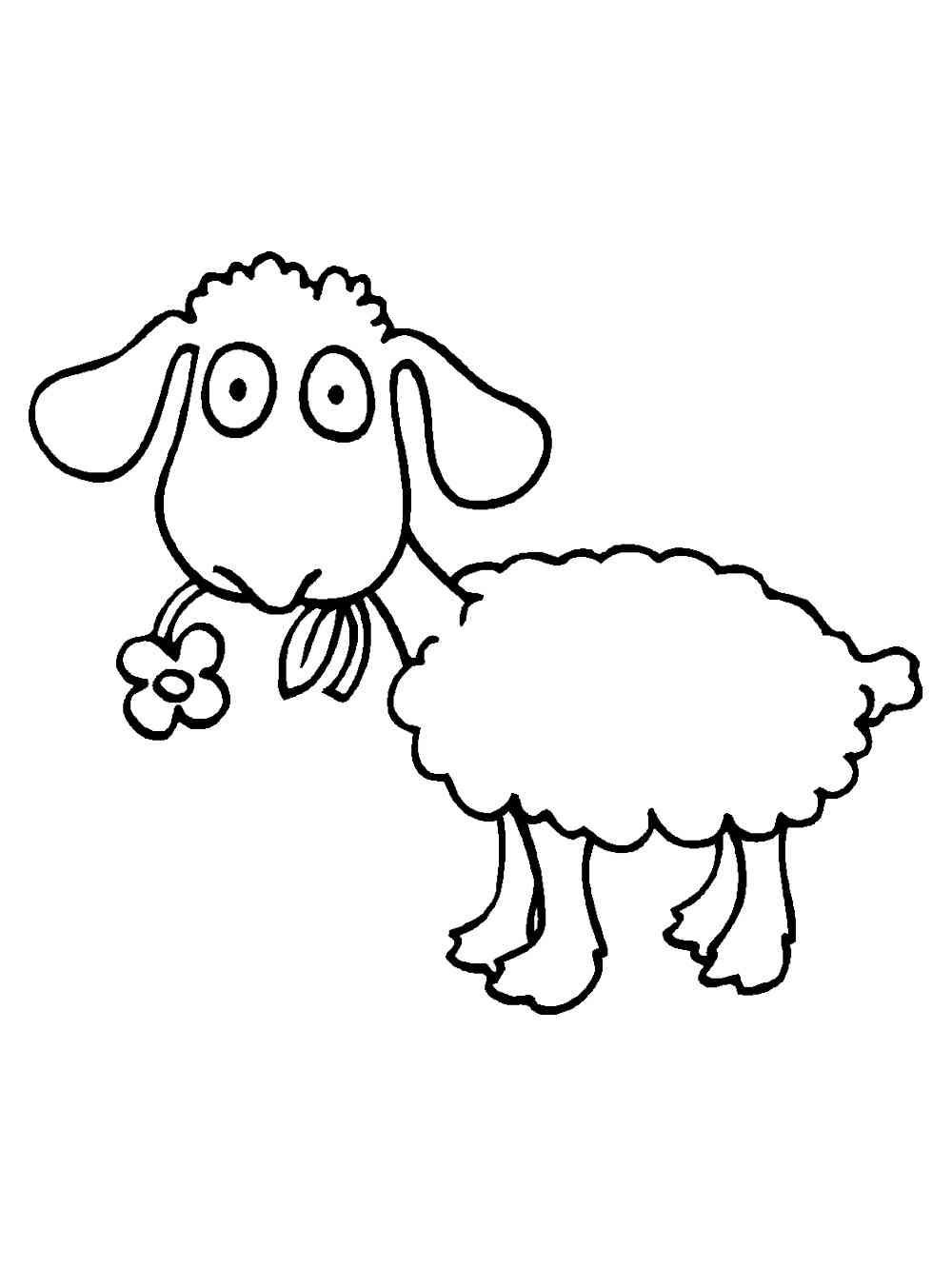 Sheep eating Flower coloring page