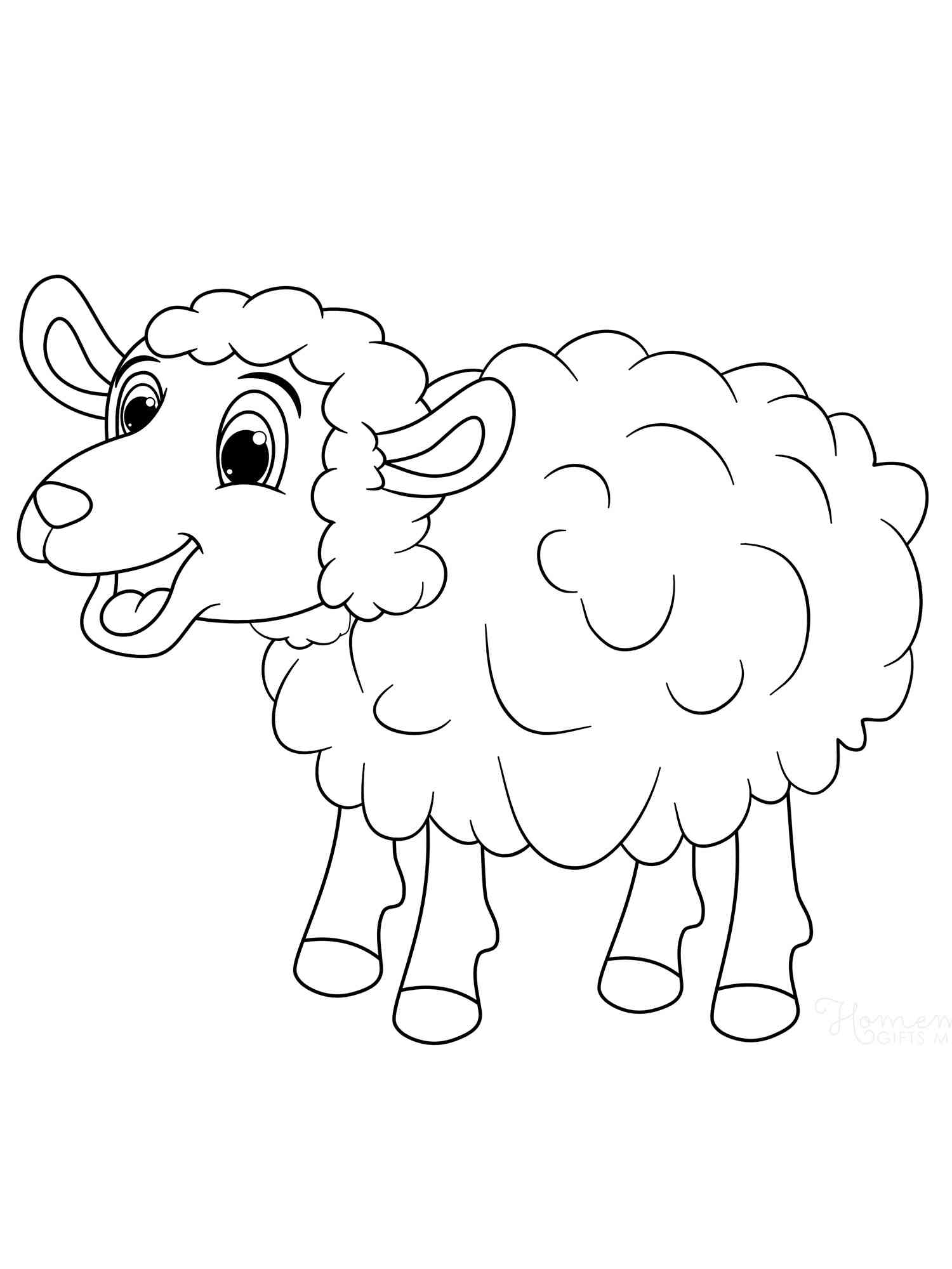 Happy Sheep coloring page