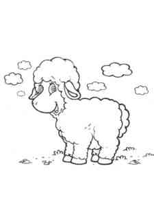Sheep in a field coloring page