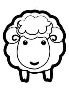 Easy Furry Sheep coloring page