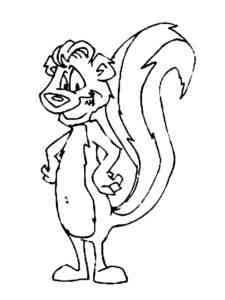 Happy Cartoon Skunk coloring page