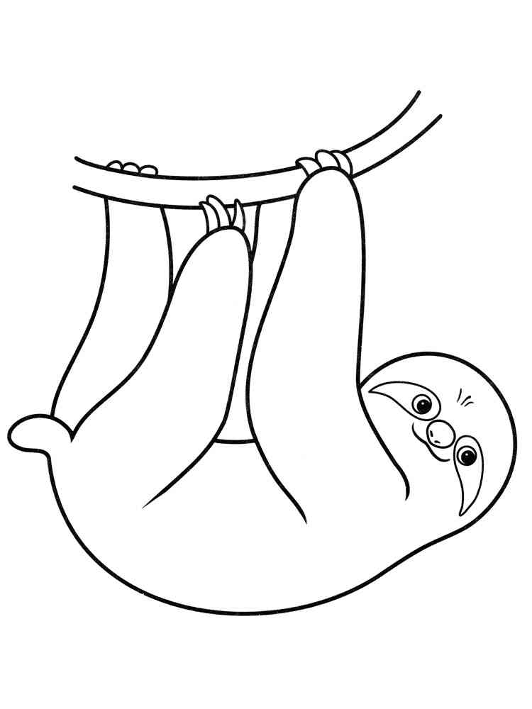 Simple Sloth coloring page