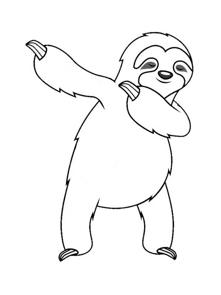 Dancing Sloth coloring page