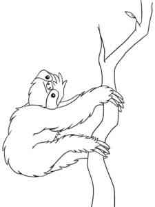 Easy Sloth coloring page