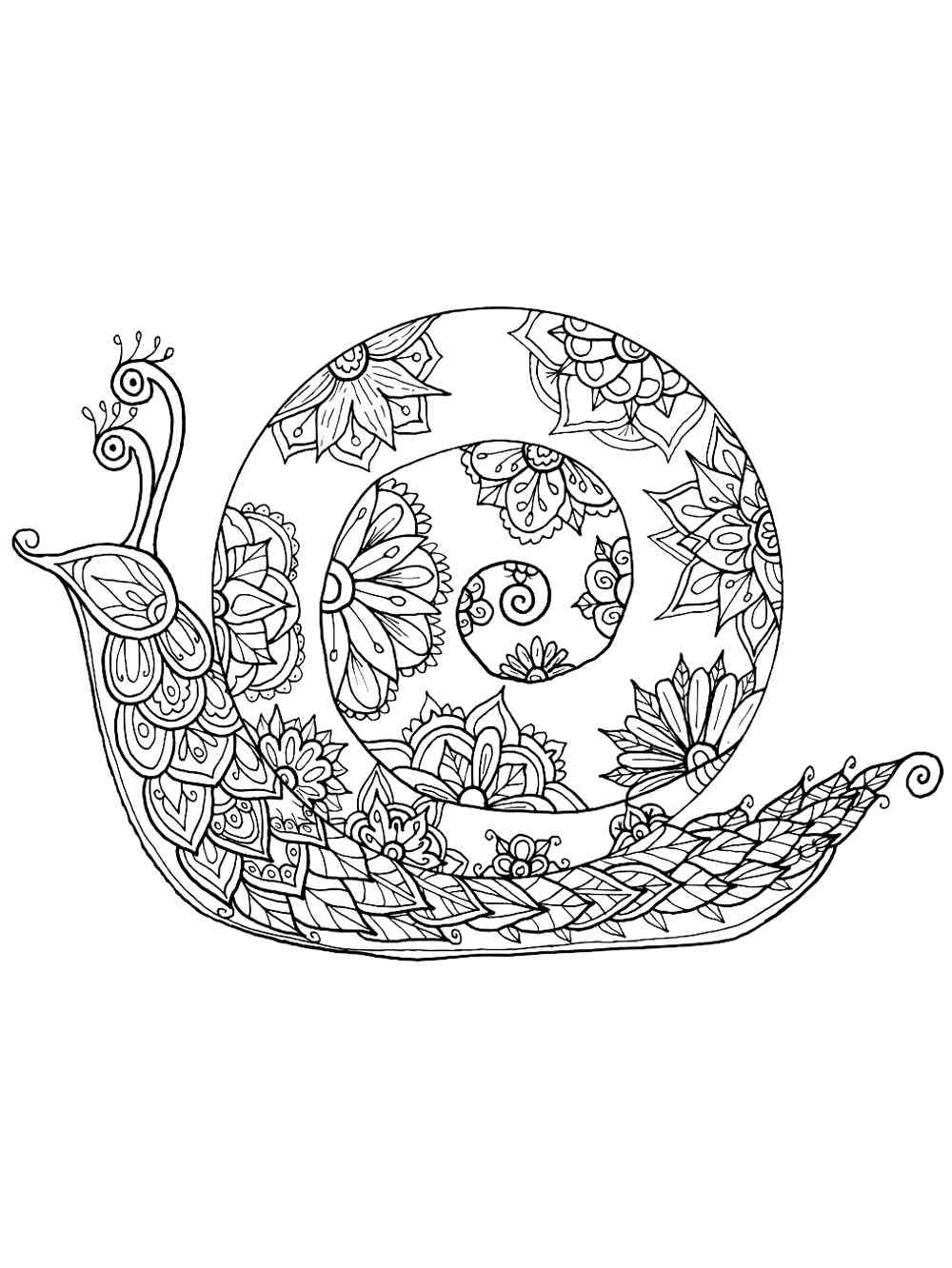 Snail with Patterns coloring page