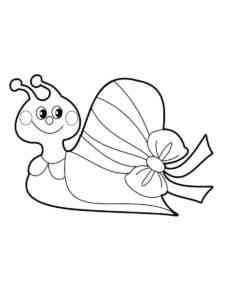 Snail with Bow coloring page