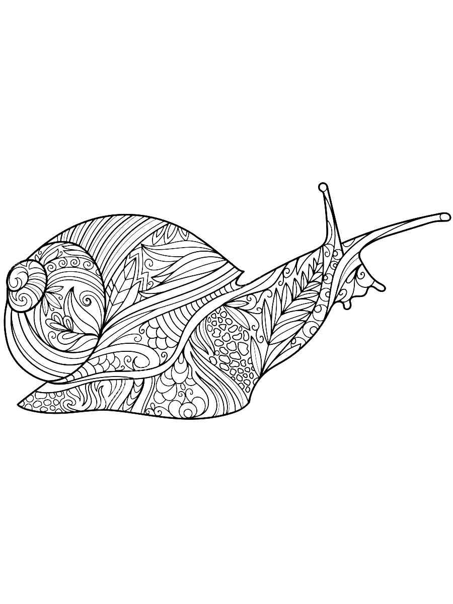 Zentangle Snail coloring page