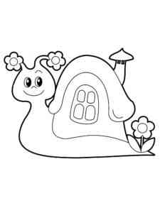 Snail with a House on his back coloring page
