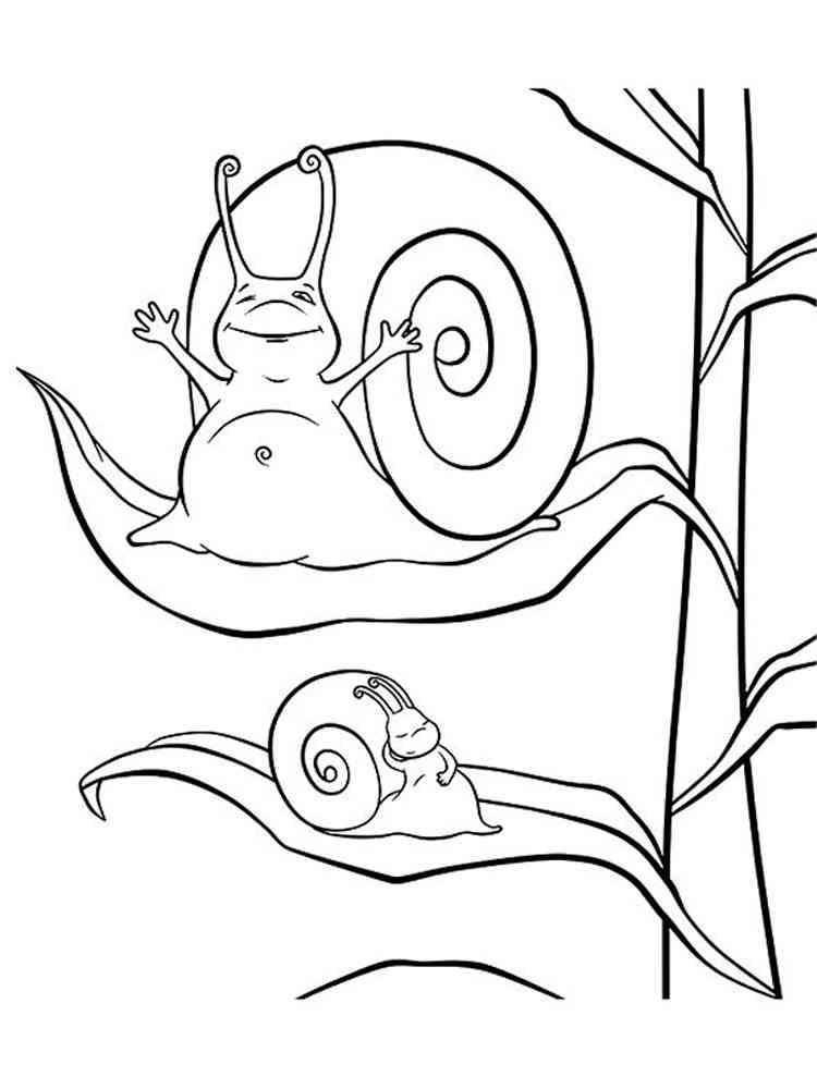 Two Snails coloring page