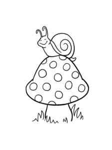 Snail on the Mushroom coloring page