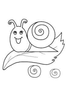Snail on a leaf coloring page