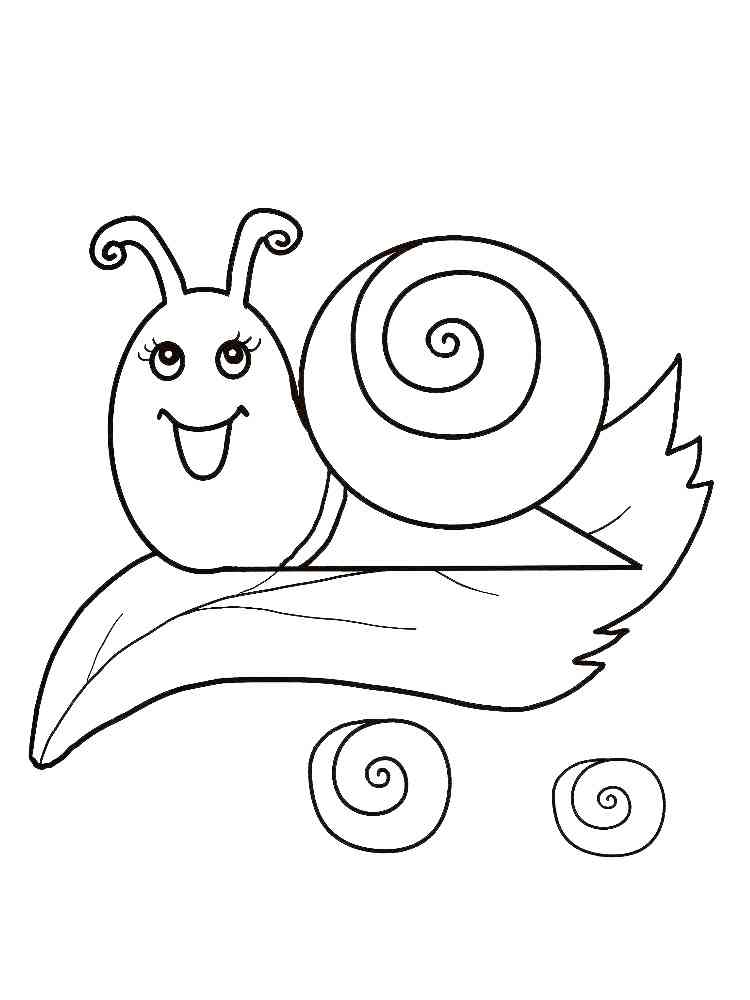 Snail on a leaf coloring page