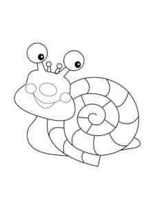 Easy Cartoon Snail coloring page