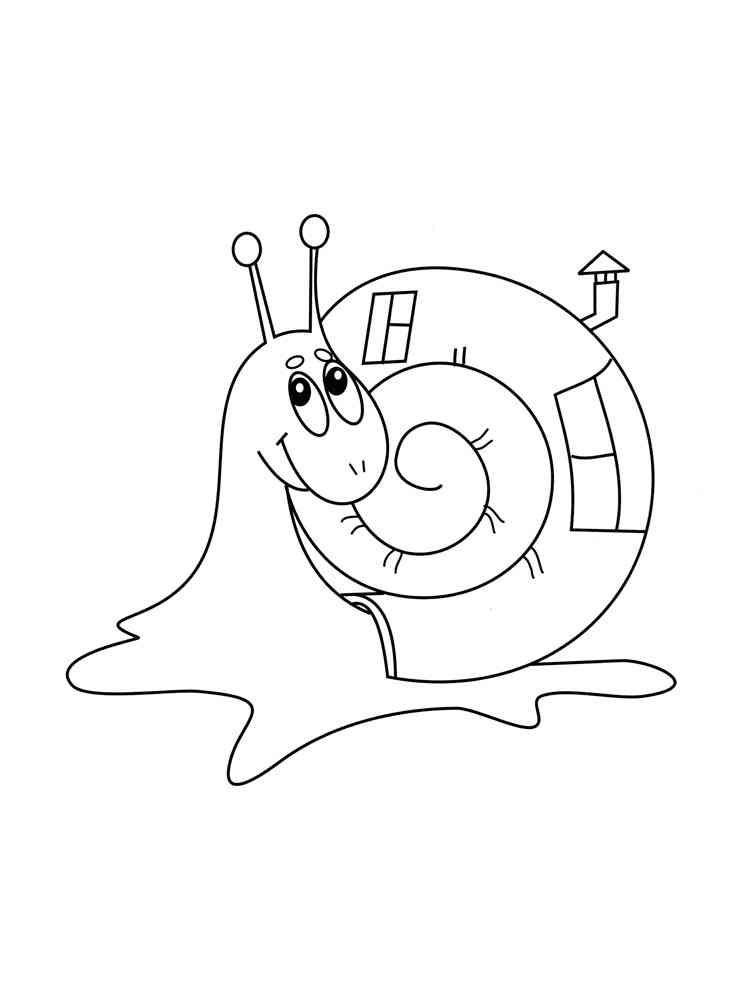 Snail with shell house coloring page