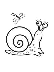 Snail and Dragonfly coloring page