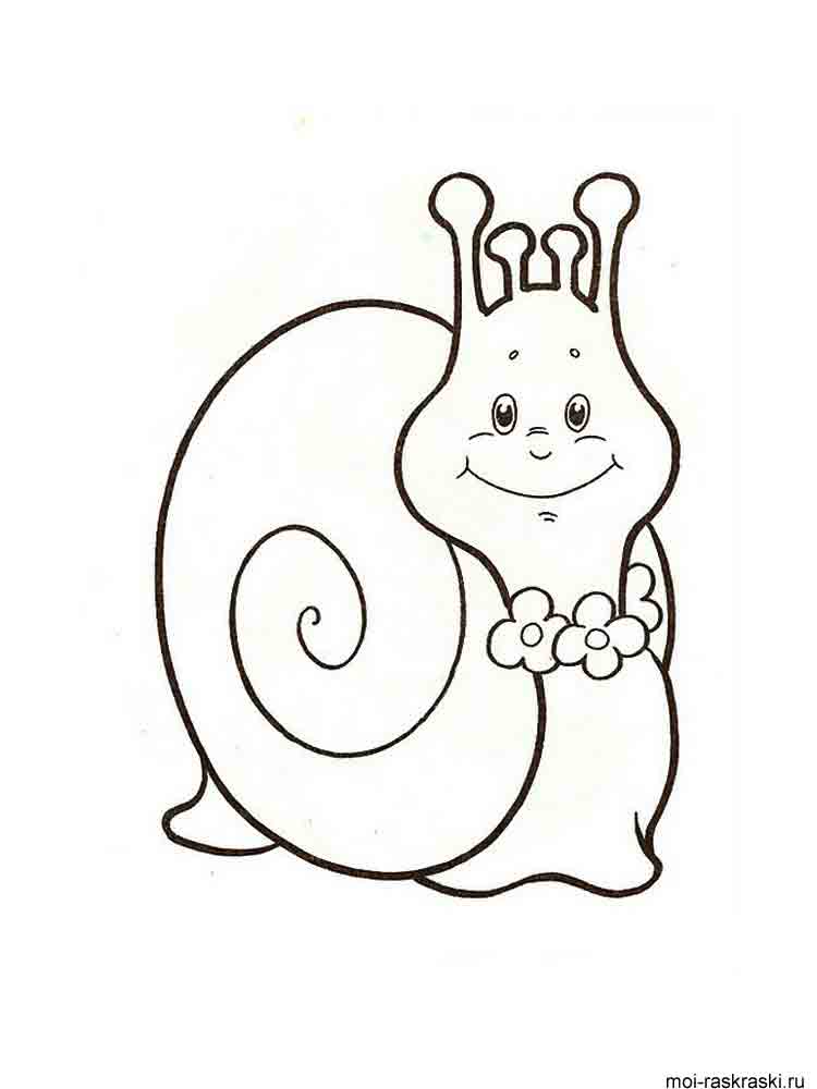 Snail with flowers coloring page