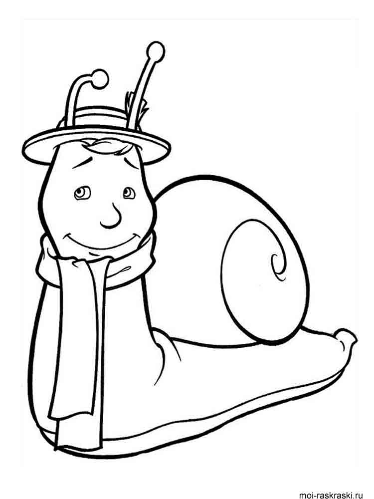 Snail in the Hat coloring page