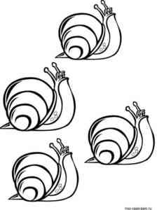 Four Snails coloring page