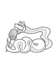 Snake with Lollipop coloring page
