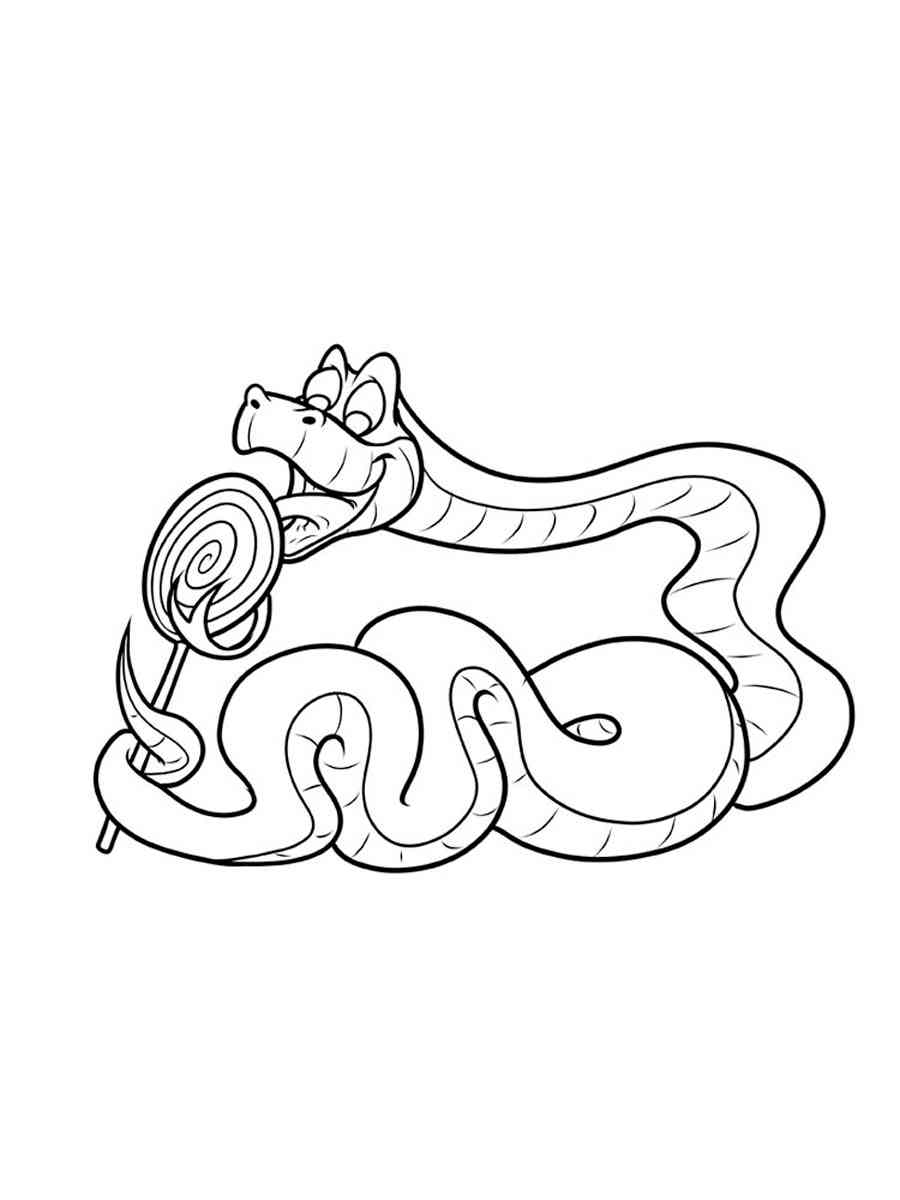 Snake with Lollipop coloring page