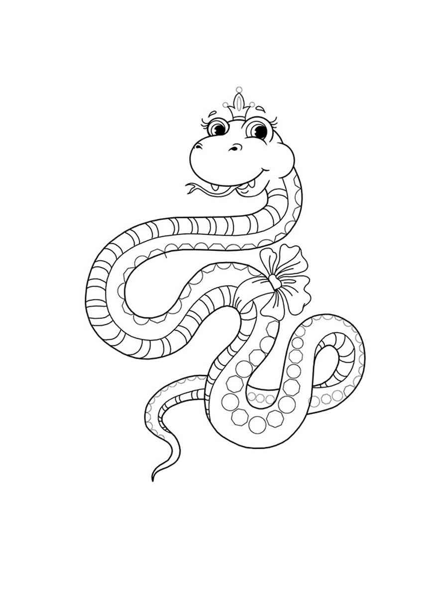 Snake with a Crown coloring page