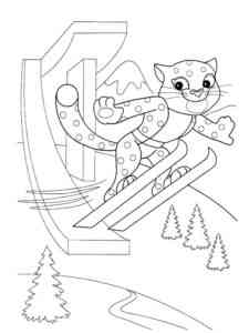 Snow Leopard Olympic Games coloring page