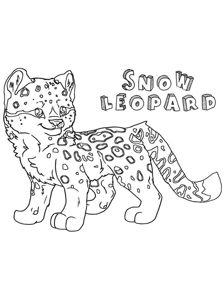 Cute Snow Leopard coloring page