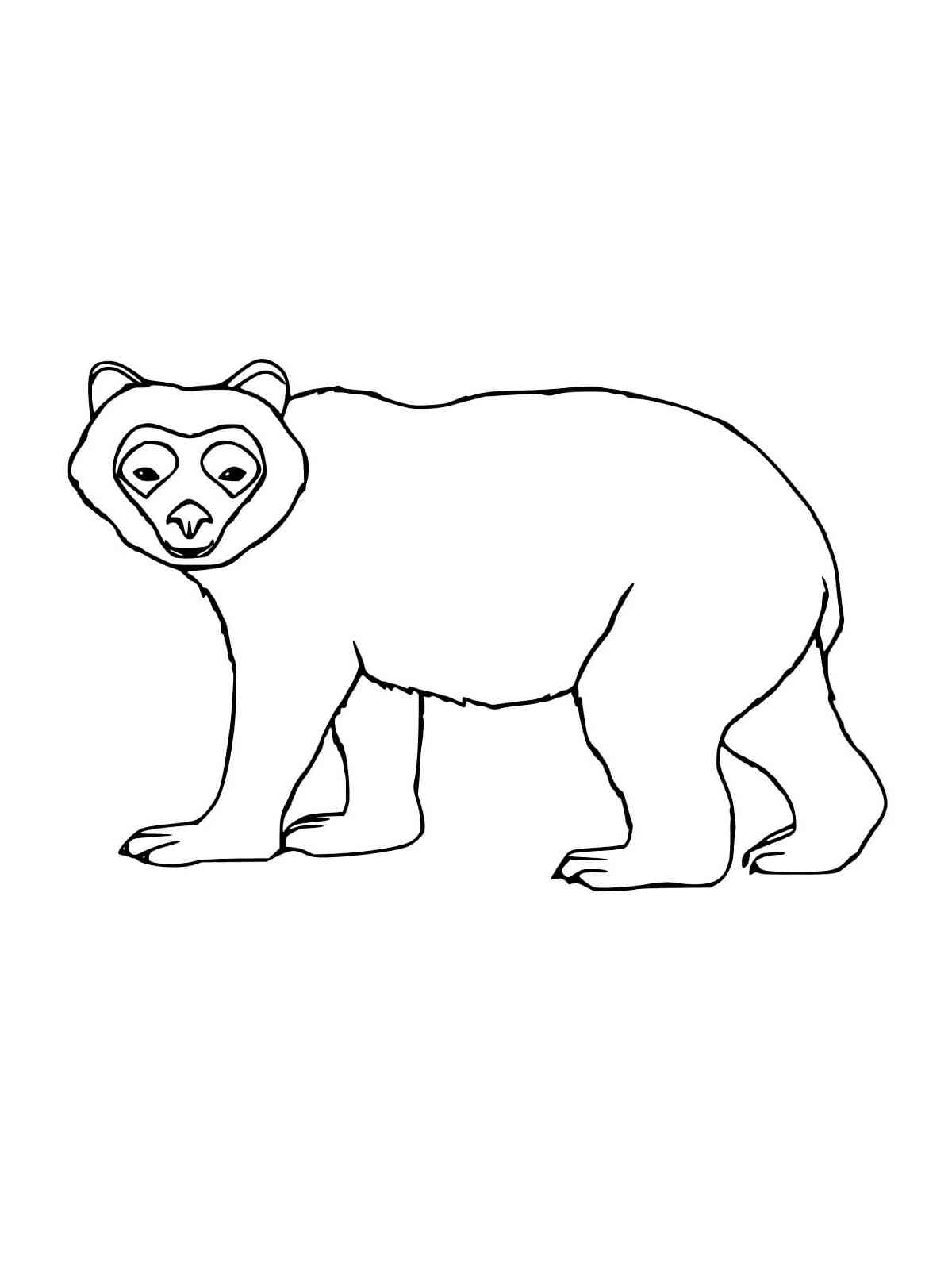 Easy Spectacled Bear coloring page