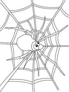 Cartoon Spider Spinning Web coloring page