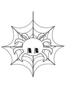 Little Spider on the Web coloring page