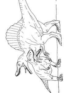 Spinosaurus and T-Rex coloring page