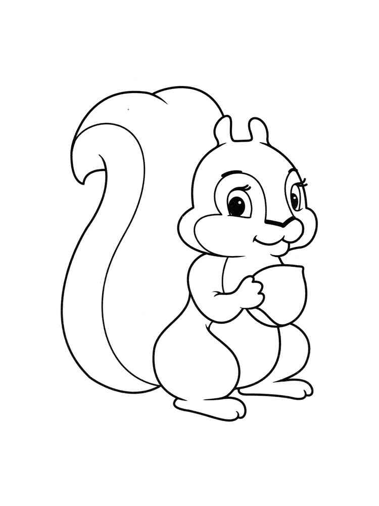 Cute Squirrel with Nut coloring page