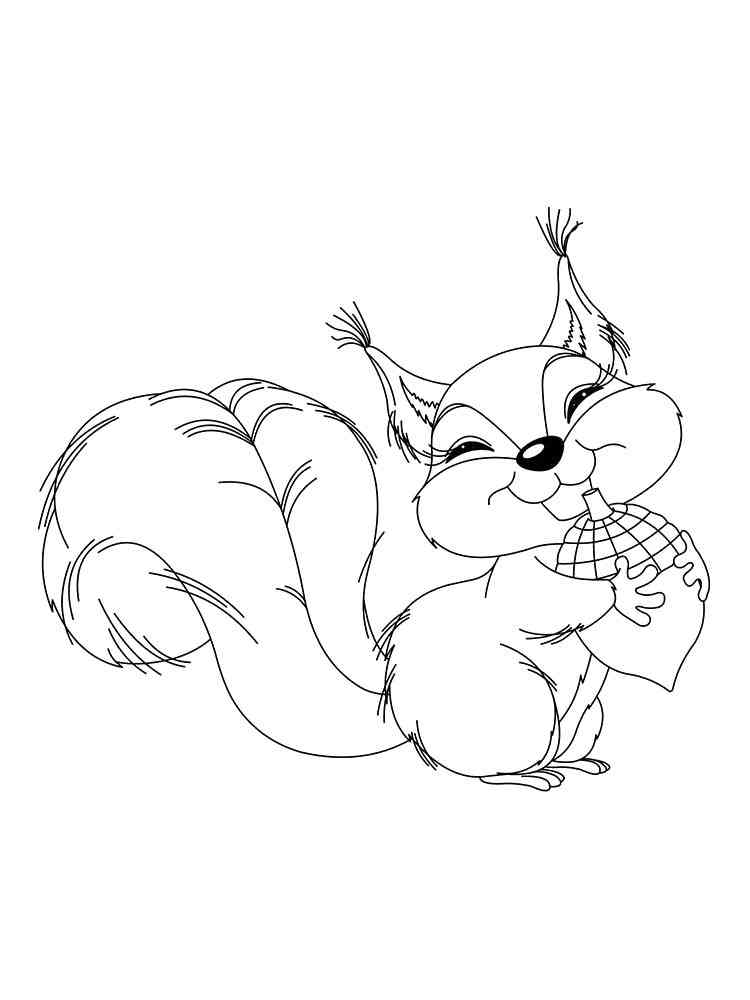 Squirrel smiling coloring page