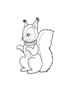 Squirrel with Necklace coloring page